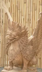 Singa ambara raja, aus Suarholz, Mittelteil 50 x 55 x 100, mit Flügeln 103cm breit und 142 cm hoch 